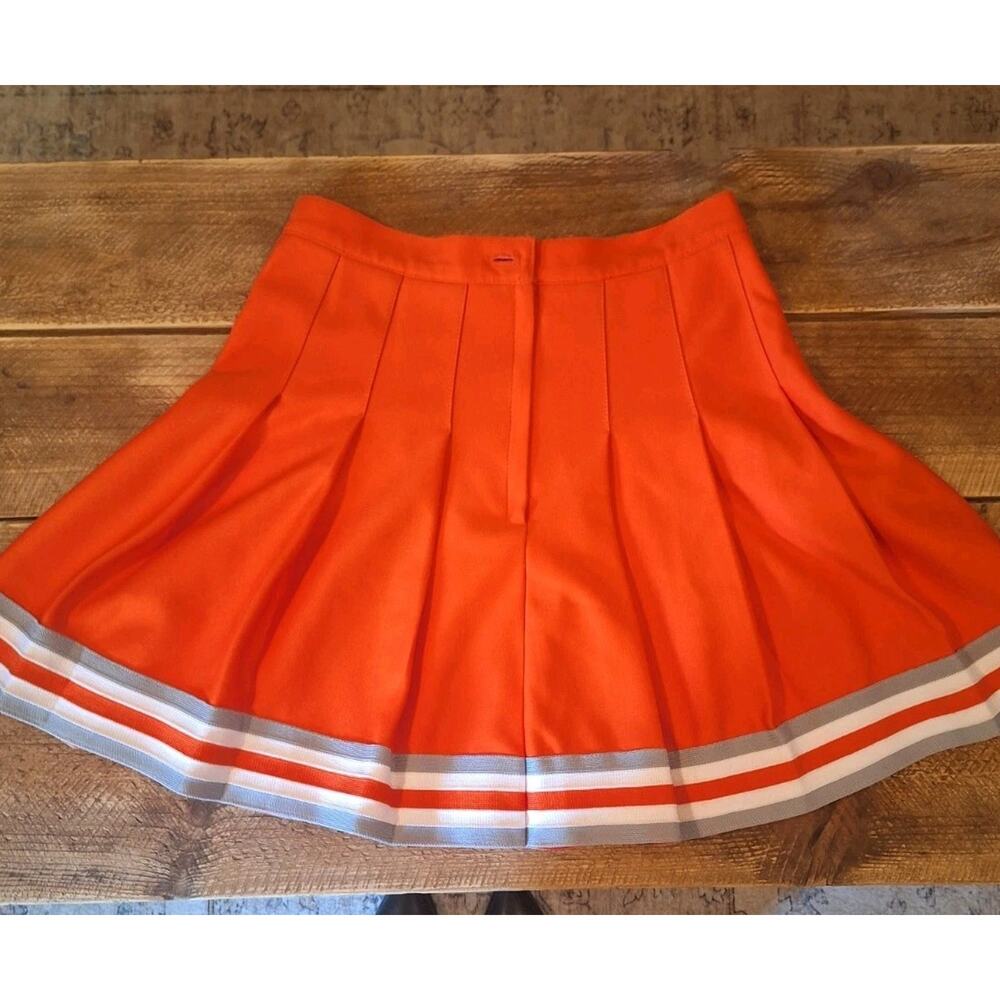 Varsity Brand Thick Orange And White And Gray Cheerleader Skirt - Picture 4 of 10
